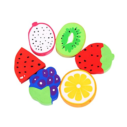 FUNOMOCYA 6Stücke Kreativer Radiergummi Obstform Schulzubehör Für Zeichnungen Und Notizen von FUNOMOCYA