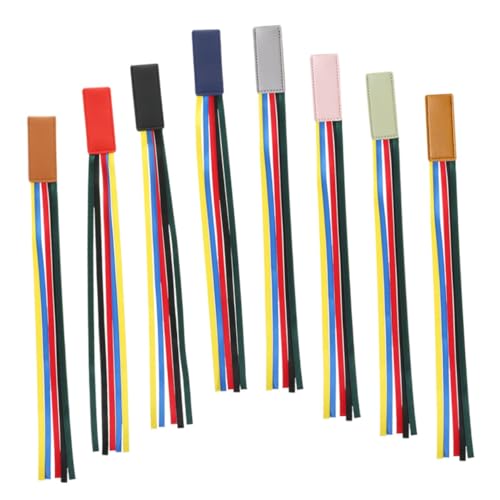 FUNOMOCYA 8 Stück Lesezeichenband Band-Lesezeichen sortiert Buchmarkierungsbänder einfach Bandlaschen bookmarks book marks book page holder Schüler Lesezeichen Seitenmarke aus Leder Schleife von FUNOMOCYA