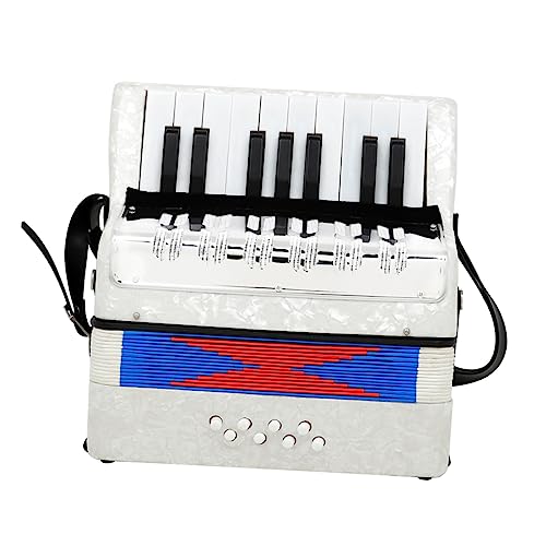 FUNOMOCYA Akkordeon kinderinstrumente musikinstrumente music instruments for Musikalisches Instrument für abs Ziehharmonika einführendes Musikinstrument Massivholz Weiß von FUNOMOCYA