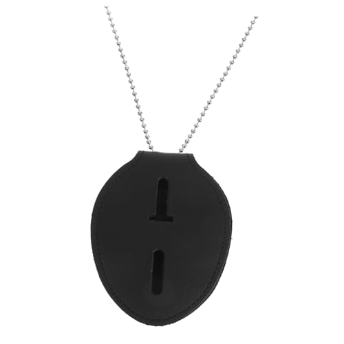 FUNOMOCYA Ausweishalter Id-kartenhalter-clip Brieftasche Kartenhalter Ausweiskartenhalter Modeabzeichenhalter Mehrere Id-schlüsselband Polizistenabzeichen Pu-leder Black von FUNOMOCYA