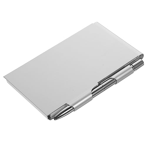 FUNOMOCYA Notizbuch aus Metall Mini-Notizblock mit Stiftaufsatz Etikettenhülle aus Aluminiumlegierung für Büro- und Schulbedarf von FUNOMOCYA