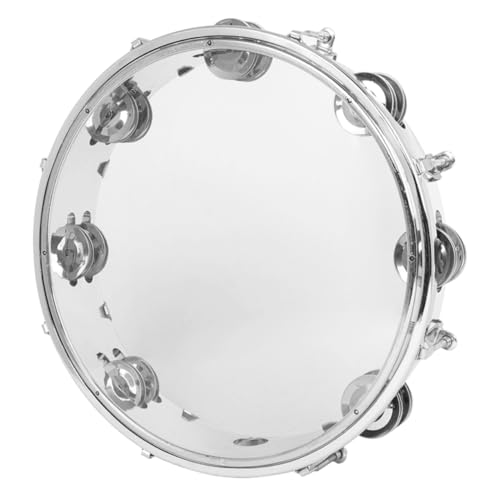 FUNOMOCYA Tamburin Musikalische Shaker Trommel Für Erwachsene Pädagogische Handschlaginstrumente Rhythmusinstrumente Jingle Party Stahl Handglocke Handklopfspielzeug Jubelstütze von FUNOMOCYA