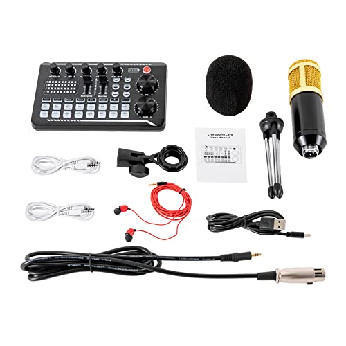 FUROMG Streaming-Mikrofon, Podcast-Mikrofon-Set, USB-Nieren-Kondensator-Mikrofon, Audio-Mixer-Set mit Soundkarte für Streaming/Podcasting/Aufnahme von FUROMG