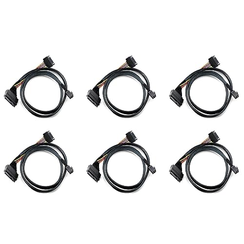 FURREN 6X Eingebautes 12G Mini SAS HD zu U.2 / SFF-8643 zu SFF-8639 Kabel 0,5 M mit 15 Poligem SATA Netzteil, Geeignet für U.2 SSD von FURREN