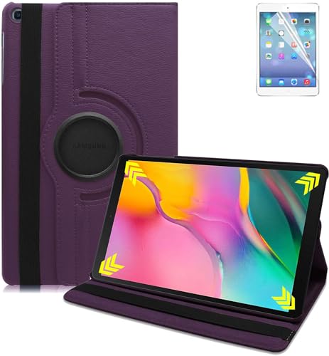 FURROB® Samsung Galaxy Tab S6 Lite 10.4"(2020/2022) Hülle-360° Rotations PU Leder Case mit Standfunktion für SM-P610/P615/P613/P619+ Schutzfoli (Violett) von FURROB
