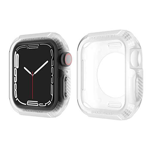 Für Apple Watch Hülle Serie 8 Serie 7 41mm[TPU weiches Material] Kratzfest Rundum Schutzhülle Ultradünnes Schutz Case mit Tasten für iWatch von FUTIAN