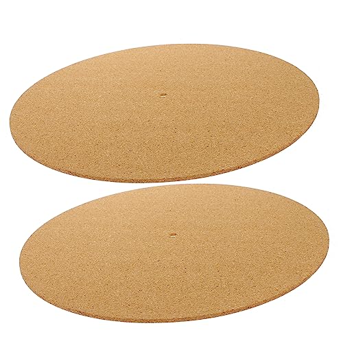FUTUREORYY 2Stücke Kork Plattenspielermatten Stoßdämpfende Plattenmatte für Schallplatten Schützt vor Kratzern und Beschädigungen für Vinyl von FUTUREORYY