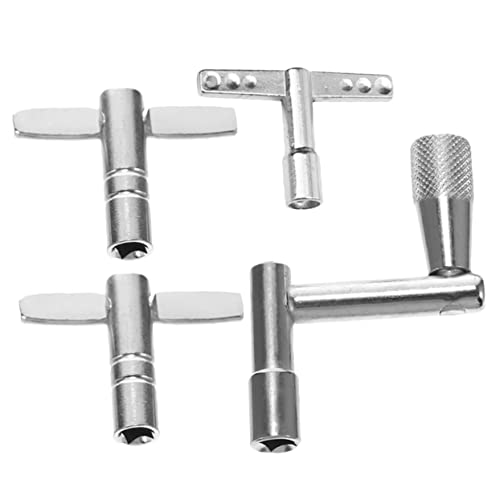 FUTUREORYY 4 Stück Trommelschlüssel Schlagzeug Stimmtasten metrisch nützliche Trommel Tuner groß Metallhandwerkzeug Drum-Tuning-Tools Percussion-Drum-Taste Trommelzubehör Drum-Key-Tool Silver von FUTUREORYY