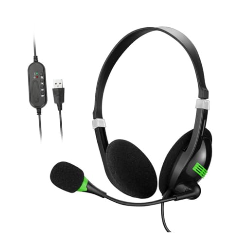 FUTUREORYY Bequeme USB Gaming Kopfhörer mit Einstellbarem Mikrofon und Geräuschreduzierung für PC und Konsolen Ergonomisches Design für Langanhaltenden Komfort Plug and Play Nutzung von FUTUREORYY