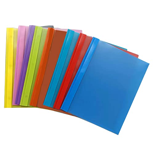 8 x Ordner mit Taschen und Zinken, robuste Ordner mit Taschen, Briefgröße, sortiert in 8 Farben von FUUGlan