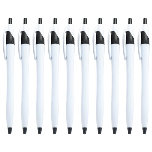 FUUGlan 10 Stück Kugelschreiber mit Stift-Clip, einziehbarer Kugelschreiber, Business-Signierstift, glatt zu schreiben, für Büro von FUUGlan