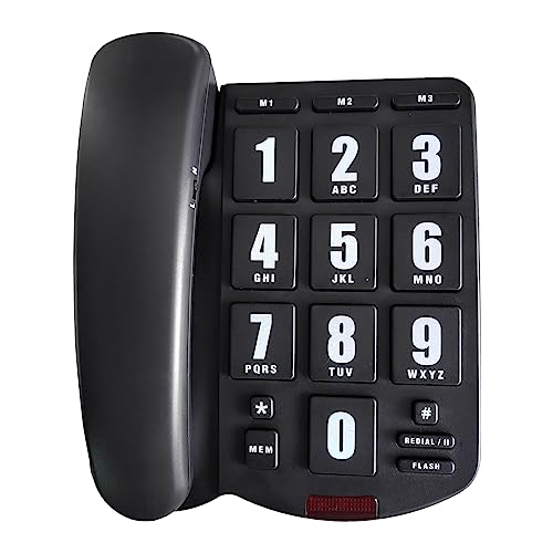 FUUGlan PK3000 Seniorentelefon Festnetztelefon Große Taste Lautsprecher Telefon für LowVisionGroup schwarz/weiß von FUUGlan