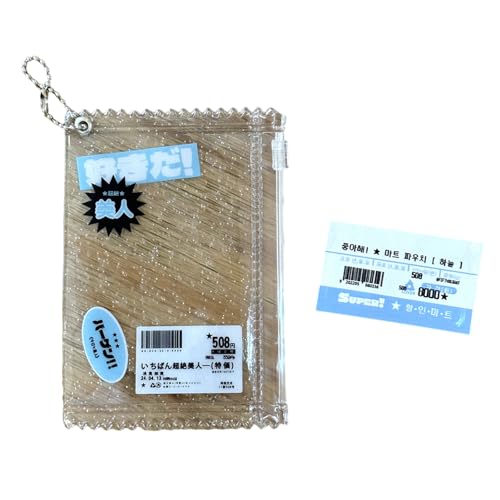 Miniatur-Kartenhalter mit Reißverschluss, transparent, Idol-Fotohalter, Schlüsselanhänger, Anhänger, tragbare Kartenhülle, Taschenanhänger Miniatur-Kartenhalter mit Reißverschluss, transparent, Idol-Fotohalter, Schlüsselanhänger, Anhänger, tragbare Kartenhülle, Taschenanhänger von FUUGlan