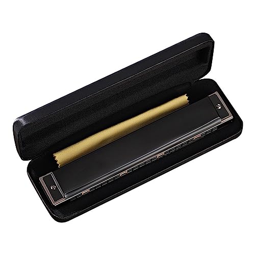 Mundharmonika, Harfe, Mundharmonika für Tonart C, 24 Löcher, Polyphonie, diatonische Mundharmonika, mit Etui für Blues Folk Mundharmonika, Harfe, Mundharmonika für Tonart C, 24 Löcher, Polyphonie, diatonische Mundharmonika, mit Etui für Blues Folk von FUUGlan