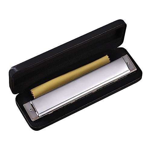 Mundharmonika, Harfe, Mundharmonika für Tonart C, 24 Löcher, Polyphonie, diatonische Mundharmonika, mit Etui für Blues Folk Mundharmonika, Harfe, Mundharmonika für Tonart C, 24 Löcher, Polyphonie, diatonische Mundharmonika, mit Etui für Blues Folk von FUUGlan