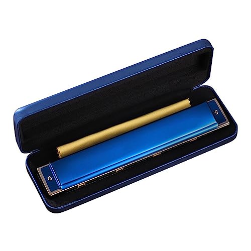 Mundharmonika, Harfe, Mundharmonika für Tonart C, 24 Löcher, Polyphonie, diatonische Mundharmonika, mit Etui für Blues Folk Mundharmonika, Harfe, Mundharmonika für Tonart C, 24 Löcher, Polyphonie, diatonische Mundharmonika, mit Etui für Blues Folk von FUUGlan