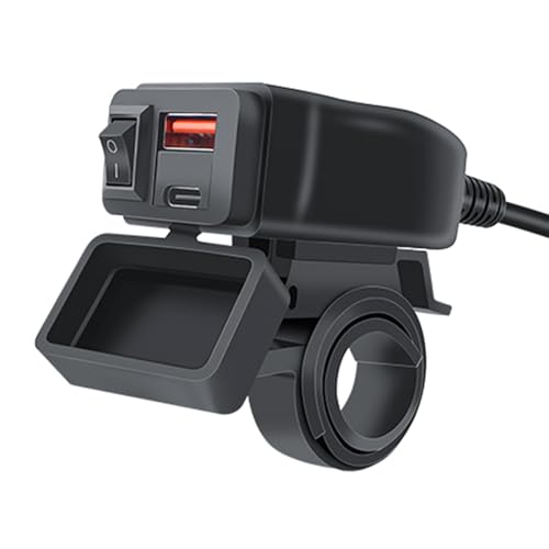 Schnellladeadapter, 6,8 A, Motorrad, USB, lädt Doppelanschlüsse, Voltmeter im Lieferumfang enthalten, 12–24 V für Telefon und Tablet Schnellladeadapter, 6,8 A, Motorrad, USB, lädt Doppelanschlüsse, Voltmeter im Lieferumfang enthalten, 12–24 V für Telefon und Tablet von FUUGlan