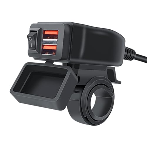 Schnellladeadapter, 6,8 A, Motorrad, USB, lädt Doppelanschlüsse, Voltmeter im Lieferumfang enthalten, 12–24 V für Telefon und Tablet Schnellladeadapter, 6,8 A, Motorrad, USB, lädt Doppelanschlüsse, Voltmeter im Lieferumfang enthalten, 12–24 V für Telefon und Tablet von FUUGlan