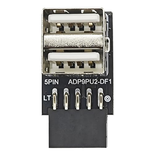 USB-Frontplatten-Adapter, 9-polig auf USB-2.0-Buchse, Adapter für Computer-Motherboard, interne Erweiterungsplatine USB-Frontplatten-Adapter, 9-polig auf USB-2.0-Buchse, Adapter für Computer-Motherboard, interne Erweiterungsplatine von FUUGlan
