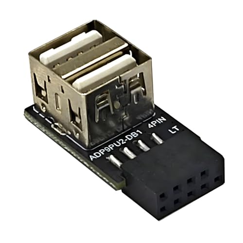 USB-Frontplatten-Adapter, 9-polig auf USB-2.0-Buchse, Adapter für Computer-Motherboard, interne Erweiterungsplatine USB-Frontplatten-Adapter, 9-polig auf USB-2.0-Buchse, Adapter für Computer-Motherboard, interne Erweiterungsplatine von FUUGlan