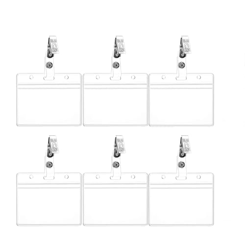 Arbeitsausweis Kartenhülle 6 Stück - 10x6,8cm Transparente Ausweishalter mit Clip für Zugangskarten, Namensschilder und Bürobedarf Arbeitsausweis Kartenhülle 6 Stück - 10x6,8cm Transparente Ausweishalter mit Clip für Zugangskarten, Namensschilder und Bürobedarf von FUVBNQGT