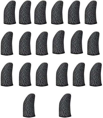FUVBNQGT Karbonfaser Gaming Fingerhüllen Set, 20 Stück, Hanfgrey, für Touchscreen Spiele, Finger Schutz FUVBNQGT Karbonfaser Gaming Fingerhüllen Set, 20 Stück, Hanfgrey, für Touchscreen Spiele, Finger Schutz von FUVBNQGT