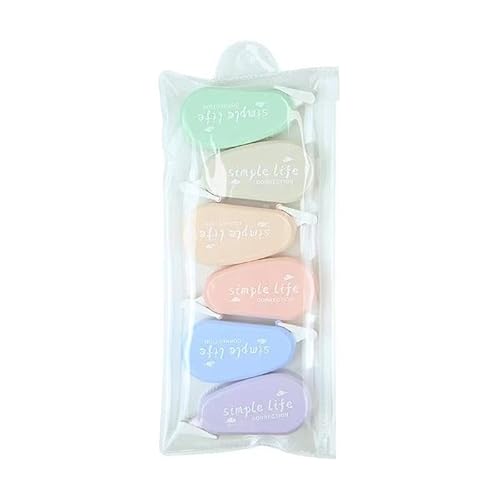 FUVBNQGT Korrekturband Set, 6 Stück, Mini-Korrekturroller, für Schule, Büro, Kinder und Studenten, Praktisch und Farbig FUVBNQGT Korrekturband Set, 6 Stück, Mini-Korrekturroller, für Schule, Büro, Kinder und Studenten, Praktisch und Farbig von FUVBNQGT