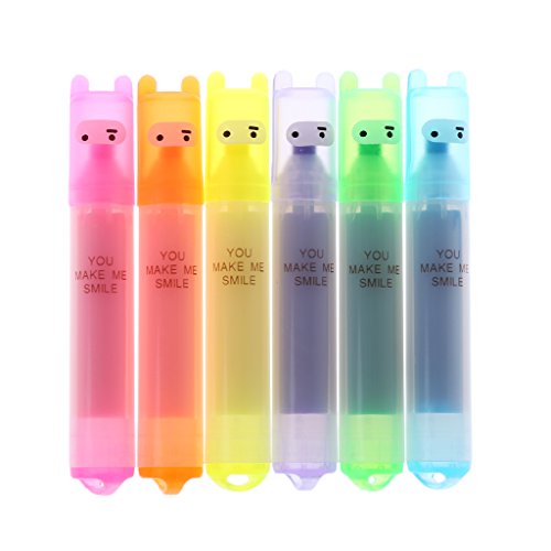 6x Koreanisch Für Kreative Textmarker Schöner Cartoon Markierungsstift Büro Statio Textmarker Pastell von FUXIU