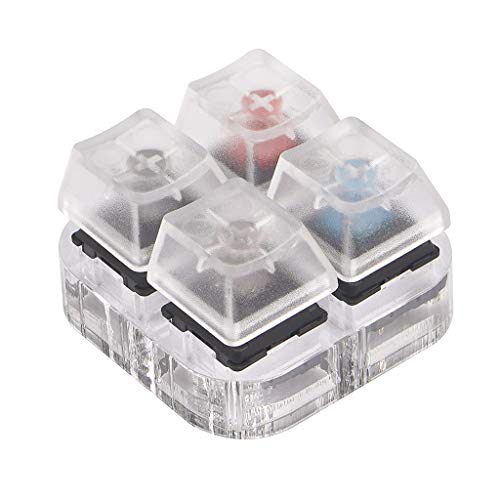 FUXIU Klare Mechanische Tastaturen Wechseln 4 Tastenkappen Durchscheinend Für Tastenkappen Schwarz Blau Rot Sampler Tester von FUXIU