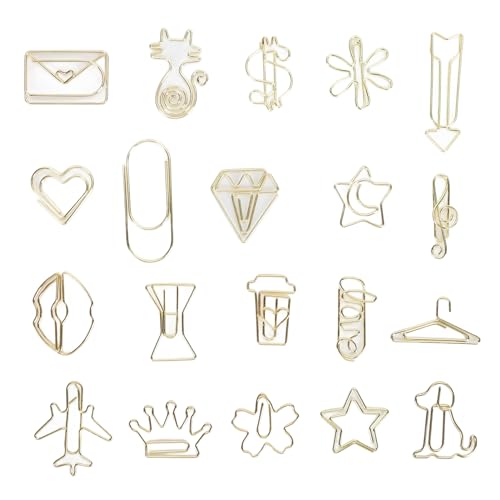 100pcs goldmetallförmige Papierclips, süße dekorative Lesezeichen für Dokumente, Sammelalbum, Mehrzweck -Büroschulenzubehör, Plattierung, Nicht -Slip 100pcs goldmetallförmige Papierclips, süße dekorative Lesezeichen für Dokumente, Sammelalbum, Mehrzweck -Büroschulenzubehör, Plattierung, Nicht -Slip von FUZHUI