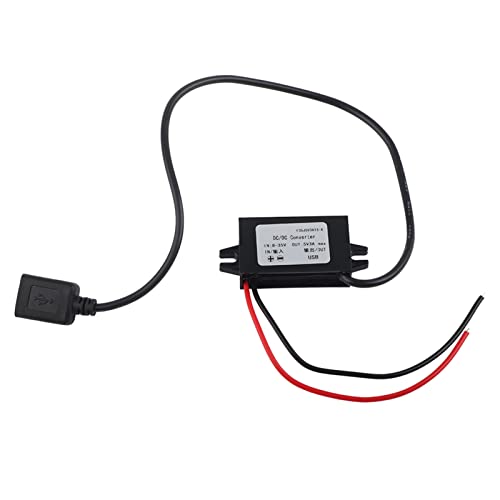 FUZHUI DC-DC-Buck-Adapter – DC-DC-Wandler 12 V/24 V auf USB 5 V 3a Konverter, Reglerkabel, Für Autoradio, Radio, Monitor, LED-Anzeige von FUZHUI