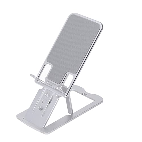 FUZHUI Telefonständer faltbar und tragbar mit 7 Winkeleinstellungen, Boden Silikon, aus Aluminiumlegierung, breite Kompatibilität für Mobiltelefone und Tablets bis zu 12 Zoll (Silver) von FUZHUI