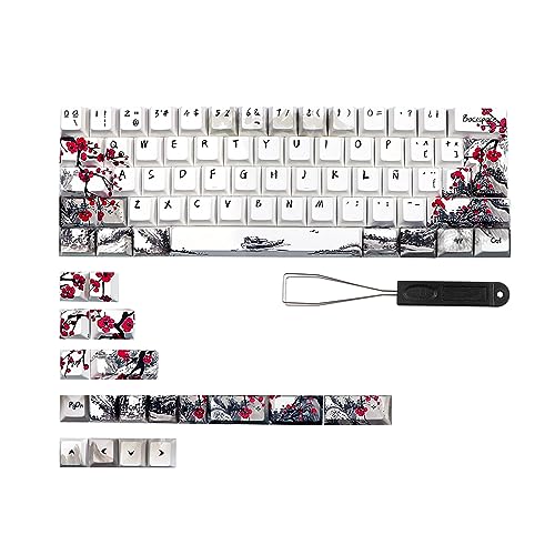 Deutsch Französisch Spanien Pflaumenblüte Tastenkappen Für Qwertz Azerty 61 64 67 68 Layout Personalisierte Mechanische Tastatur Tastenkappe Pflaumenblüte Tastenkappen Qwertz Azerty Tastatur Tasten 80 von FUZYXIH