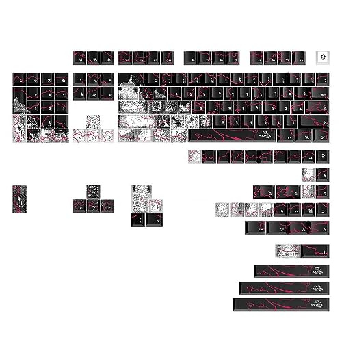 Dicke PBT DyeSUB Tastenkappen, 146 Stück Tastenkappen für 61/68/75/84/980/104/108 Spiel Mechanische Tastatur-Tastenkappen, Dicke PBT DyeSUB Tastenkappen, 146 Stück Tastenkappen für von FUZYXIH