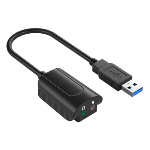 USB7.1 Soundkarte Externe unabhängige Soundkarte USB 3.0 auf 3,5 mm Ausgang Mikrofon Eingang Adapter USB Externe Soundkarte Soundkarte Adapter von FUZYXIH