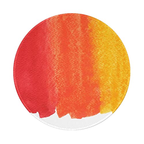 FUkker Rot-Orange-Gelb-Farbdesign,Rundes Mauspad, rutschfeste Gummibasis, kleines Mauspad, wasserdichtes Mauspad 8 Zoll von FUkker