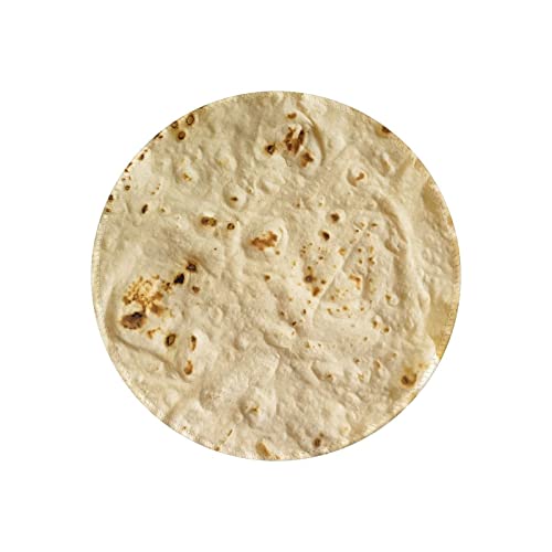 Realistisches Tortilla-Burrito-Design,Rundes Mauspad, rutschfeste Gummibasis, kleines Mauspad, wasserdichtes Mauspad 8 Zoll von FUkker