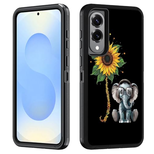 FVAENDHIO Schutzhülle für Galaxy S25 Edge, strapazierfähig, 3-in-1-Hybrid-Schutzhülle in Militärqualität, stoßfest, Ganzkörper-Schutzhülle für Samsung Galaxy S25 Edge 5G 6,7 Zoll 2025, Sonnenblume und von FVAENDHIO