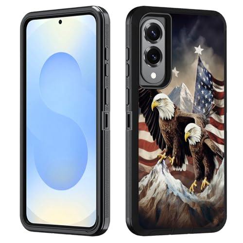 FVAENDHIO Schutzhülle für Galaxy S25 Edge, strapazierfähig, 3-in-1-Hybrid-Schutzhülle in Militärqualität, stoßfest, Ganzkörper-Schutzhülle für Samsung Galaxy S25 Edge 5G 6,7 Zoll 2025, Patriotische von FVAENDHIO
