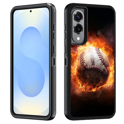FVAENDHIO Schutzhülle für Samsung Galaxy S25 Edge, strapazierfähig, 3-in-1-Hybrid-Schutzhülle in Militärqualität, stoßfest, Ganzkörper-Schutzhülle für Samsung Galaxy S25 Edge 5G 6,7 Zoll 2025, Burning von FVAENDHIO
