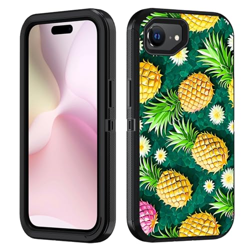 FVAENDHIO Schutzhülle für iPhone 16e, strapazierfähig, 3-in-1-Hybrid-Hülle, Militärqualität, stoßfest, Ganzkörper-Schutzhülle für iPhone 16e (2025), 15,5 cm (6,1 Zoll), Ananas von FVAENDHIO