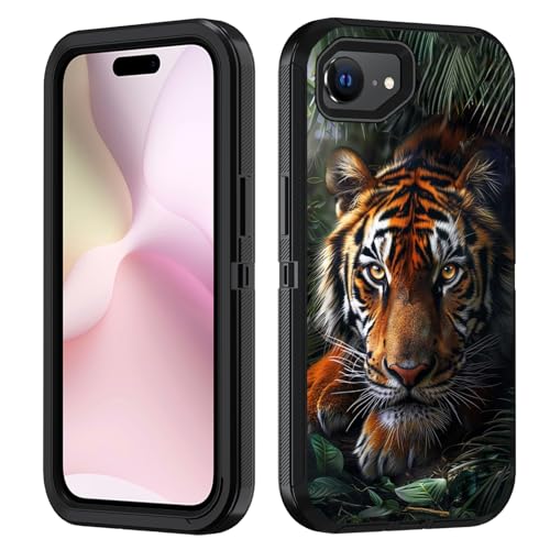 FVAENDHIO Schutzhülle für iPhone 16e, strapazierfähig, 3-in-1-Hybrid-Schutzhülle in Militärqualität, stoßfest, Ganzkörper-Schutzhülle für iPhone 16e (2025), 15,5 cm (6,1 Zoll), Tiger von FVAENDHIO