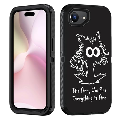 FVAENDHIO Schutzhülle für iPhone 16e, strapazierfähig, 3-in-1-Hybrid-Schutzhülle in Militärqualität, stoßfest, Ganzkörper-Schutzhülle für iPhone 16e (2025), 15,5 cm (6,1 Zoll), lustige Katze – It's von FVAENDHIO