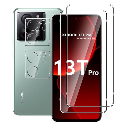 FWKDWHPH [2+2 Stück Temperglas Schutzfolie für Xiaomi 13T/13T Pro und Kamera Schutzfolie,9H Härte,kratzfest,blasenfrei,HD Displayschutz von FWKDWHPH