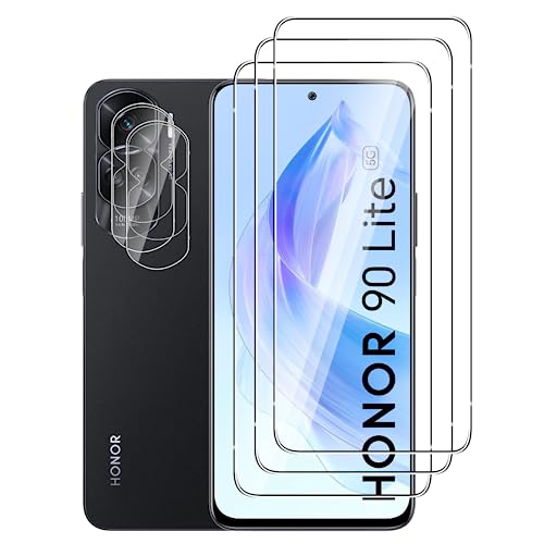 FWKDWHPH [3+2 Stück Temperglas Schutzfolie für Honor 90 Lite und Kamera Schutzfolie,9H Härte,kratzfest,blasenfrei,HD Displayschutz von FWKDWHPH