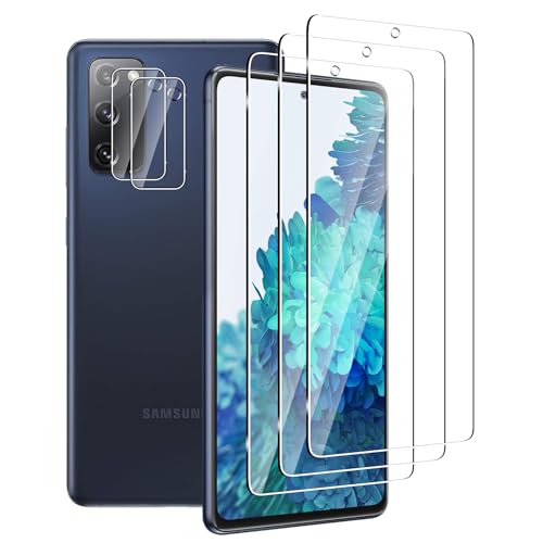 FWKDWHPH [3+2 Stück Temperglas Schutzfolie für Samsung Galaxy S20 FE und Kamera Schutzfolie,9H Härte,kratzfest,blasenfrei,HD Displayschutz von FWKDWHPH