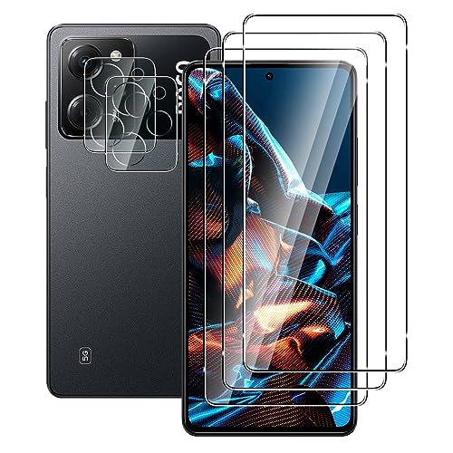 FWKDWHPH [3+2 Stück Temperglas Schutzfolie für Xiaomi Poco X5 Pro 5G und Kamera Schutzfolie,9H Härte,kratzfest,blasenfrei,HD Displayschutz von FWKDWHPH