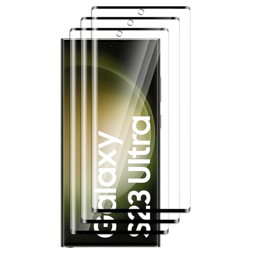 FWKDWHPH [3 Stück Stück Temperglas Schutzfolie für Samsung Galaxy S23 Ultra,3D-Volle Bedeckung,9H Härte,kratzfest,blasenfrei,HD Displayschutz von FWKDWHPH