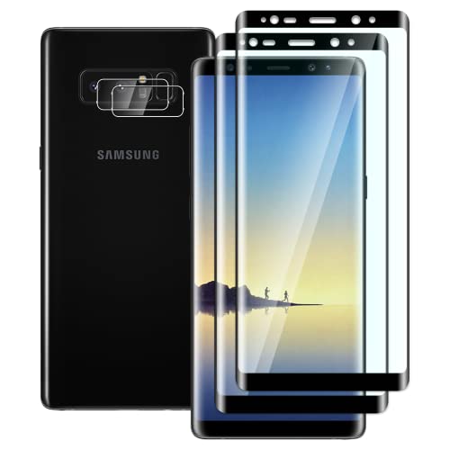 FWang [2+2 Stück] Temperglas Schutzfolie für Samsung Galaxy Note 8 und Kamera Schutzfolie,3D-Volle Bedeckung,9H Härte,kratzfest,blasenfrei,HD Displayschutz von FWang