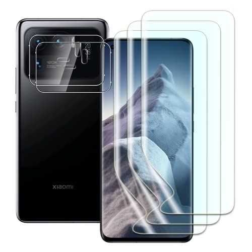 FWang [3+2 Stück] TPU Displayschutzfolie kompatibel mit Xiaomi Mi 11 Ultra und Kamera Temperglas,Fingerabdruck-Unterstützung,kratzfest,blasenfrei,HD Schutzfolie von FWang